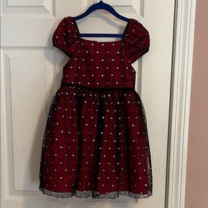 George Kids Formal Dress in Red and Black